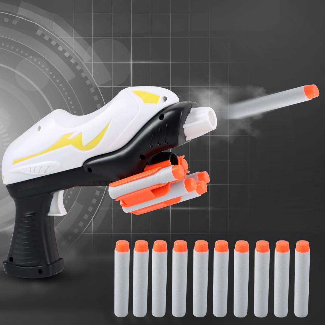 Storio Super Blaster Blaze Storm Soft Bullet Gun Toy with 10 Safe Soft Foam Bullets, Fun Target Shooting Battle Fight Game for Kids Boys (SMG4), Multicolor
