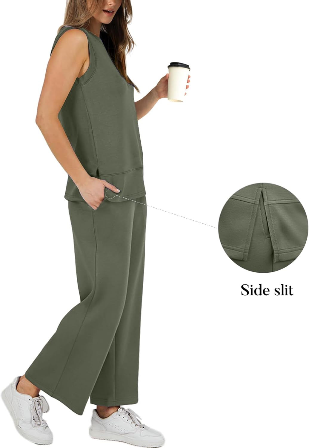 XIEERDUO Women's 2 Piece Outfits Summer Travel Tracksuit Loose Wide Leg Loungewear Comfy Lounge Sets S-3XL - Image 2