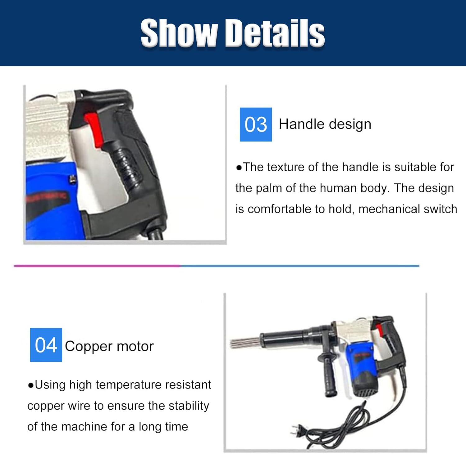 1100W Needle Derusting Rust Machine,Hand-Held Electric Needle Scaler for Remove Coatings, Rust, Weld Spatter and Other Deposited Materials,220V