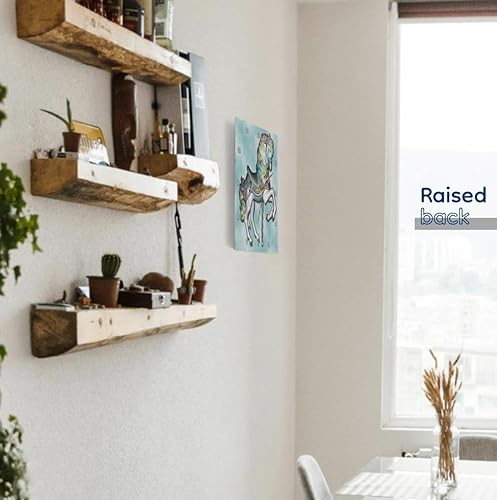 Miniatura 4 de 3drose Carrusel Caballo en reloj de pared azul, 10 x 10 pulgadas