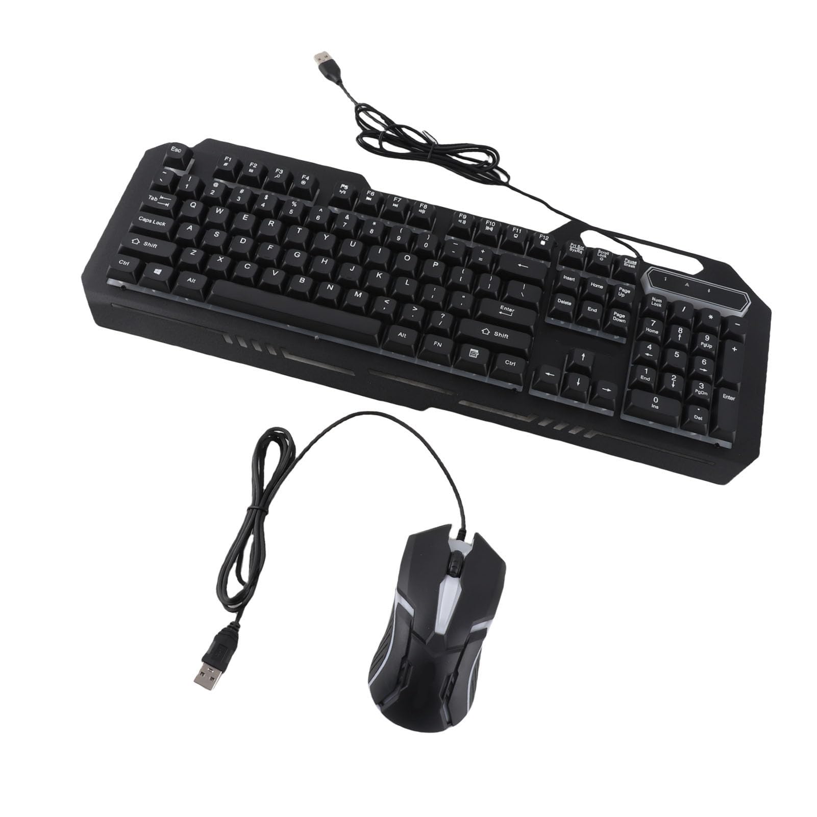 Acouto Przewodowa Klawiatura Combo 1200 DPI RGB Light Ergonomiczne 104 Klawisze Klawiatura do Gier ze Stopu Aluminium i Zestaw do Komputerów Stacjonarnych Laptop PC to Aluminiowa Przewodowa i