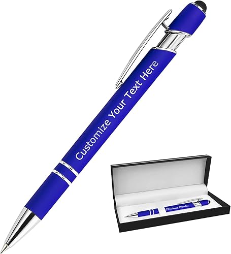 Bolígrafos personalizados a granel con punta de lápiz capacitivo, mensaje de nombre de bolígrafo grabado personalizado, ideas de regalo para hombres