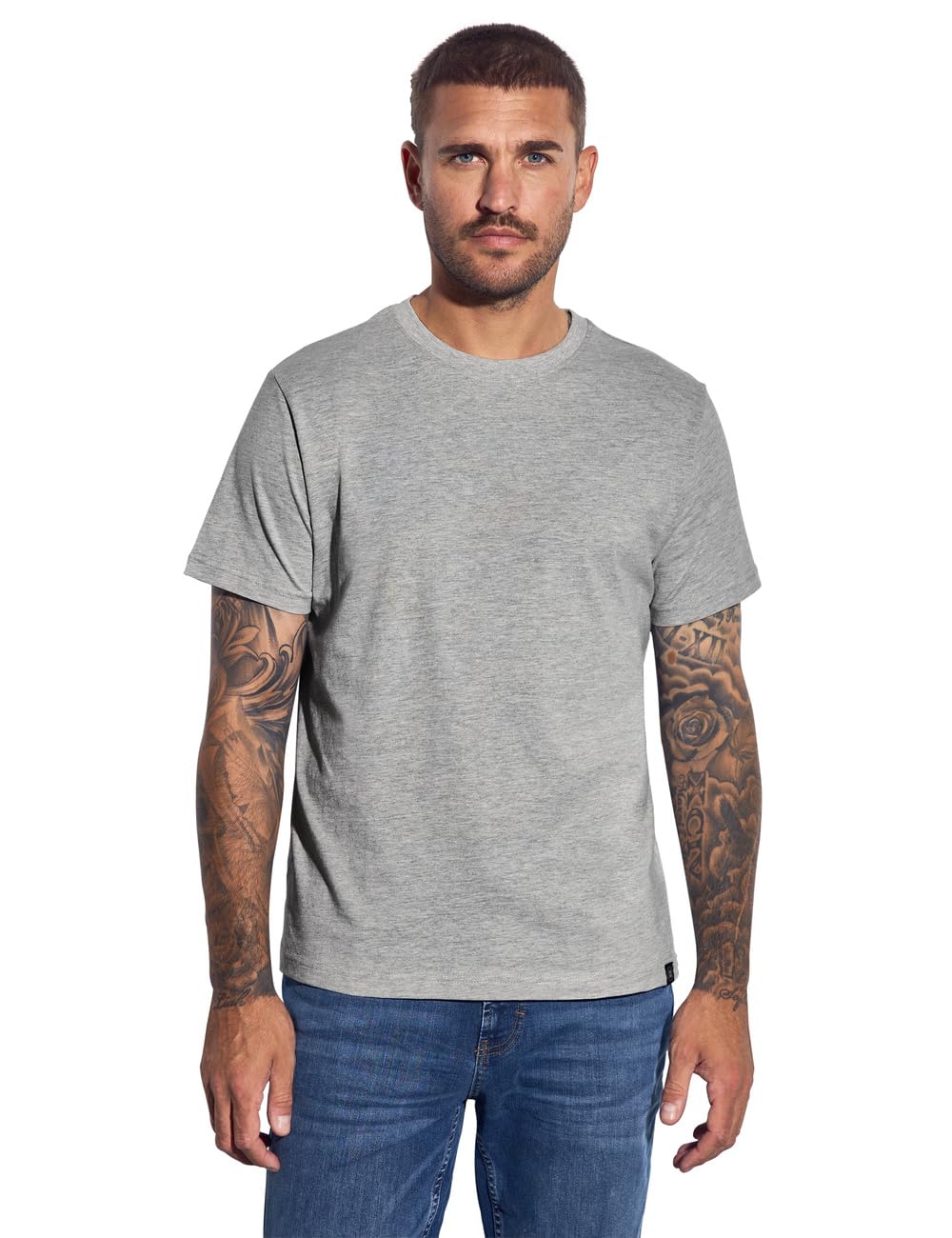 Street One Men Herren Herren Basic T-Shirt aus Reiner Baumwolle Basic T-Shirt in Unifarbe (1er Pack)