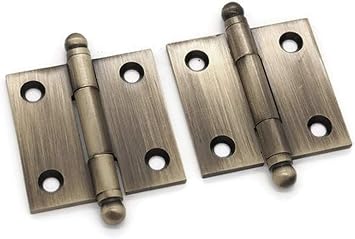 1-1/2" Butt Hinges Ball Tip Hinge Premium Cabinet Hinges Furniture Hinges Boat Cabinet Hinges - Made of Solid Brass - with an Antique Brass Finish. - Sold in Pairs 2 Hinges
