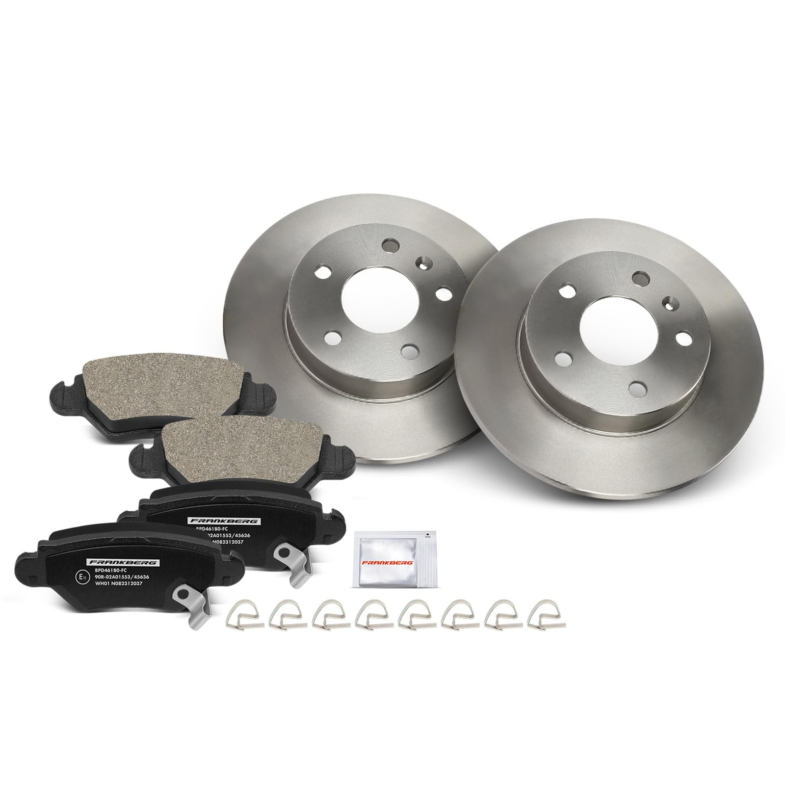 Frankberg Bremsensatz inkl. 2x Bremsscheiben + 4x Bremsbeläge Hinten Kompatibel mit Zafira A MPV T98 Astra G CC T98 Astra G CaR.A.Van T98 Cabriolet Replace# 9193251