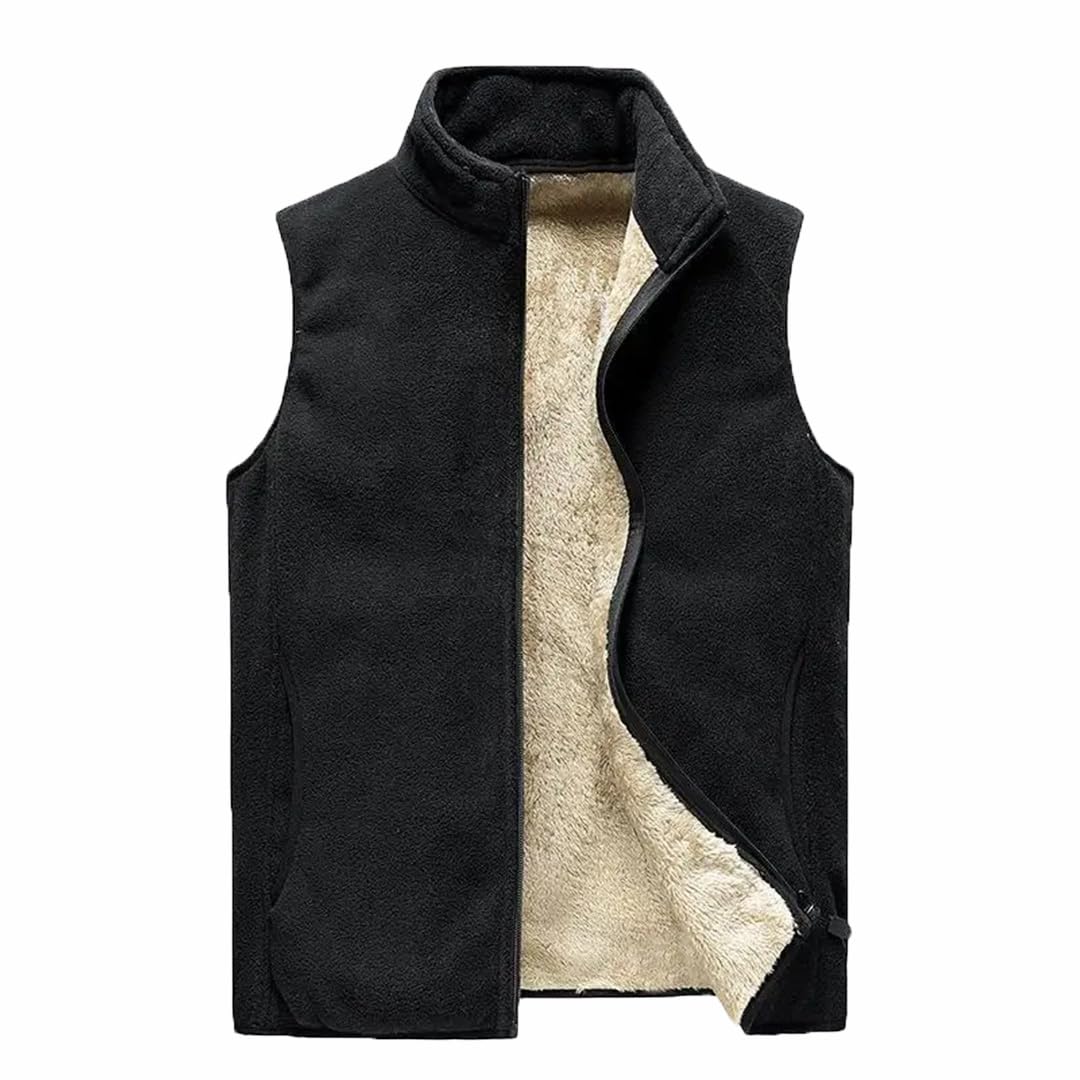 Gilet smanicato da uomo alla moda casual in lana calda