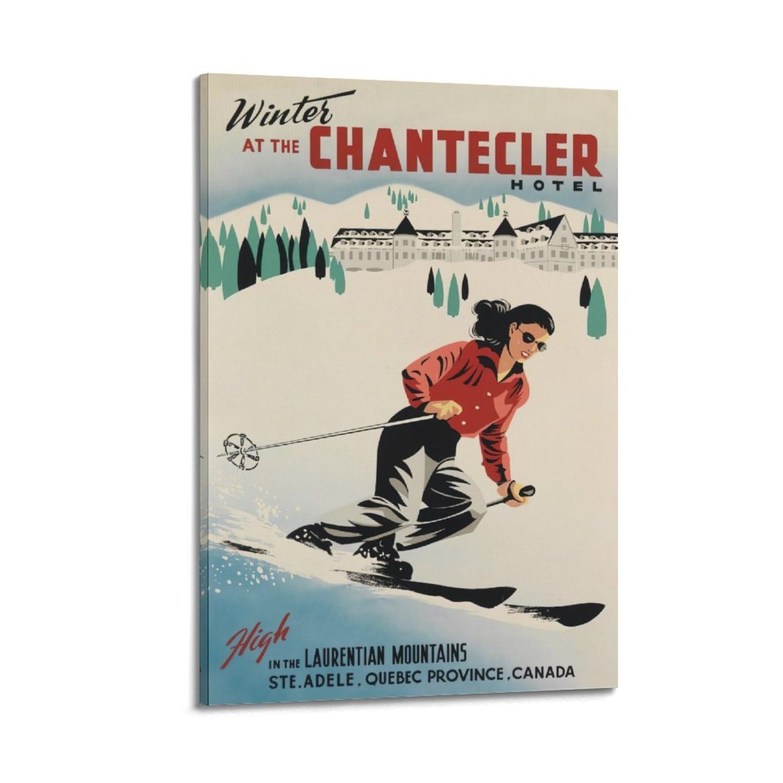 DLJGDS Vintage Travel Poster Quebec Canada Decorative Painting Canvas Wall Posters And Modern Family Bedroom Decor 12x18inch(30x45cm)