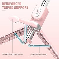 Vista 2 de Palo selfie con control remoto recargable y luz (1 unidad), trípode para iPhone, soporte de teléfono celular para grabación de video, accesorios