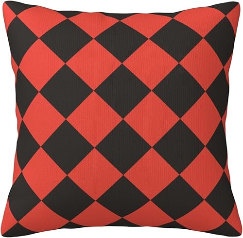 Miniatura 19 de Bright Red and Cyber Yellow Checkered Throw Pillow Covers Retro Pillowcase Sofa Decorative Cushion Cases for Home Decor Room Bed Sofa 18x18 Bright