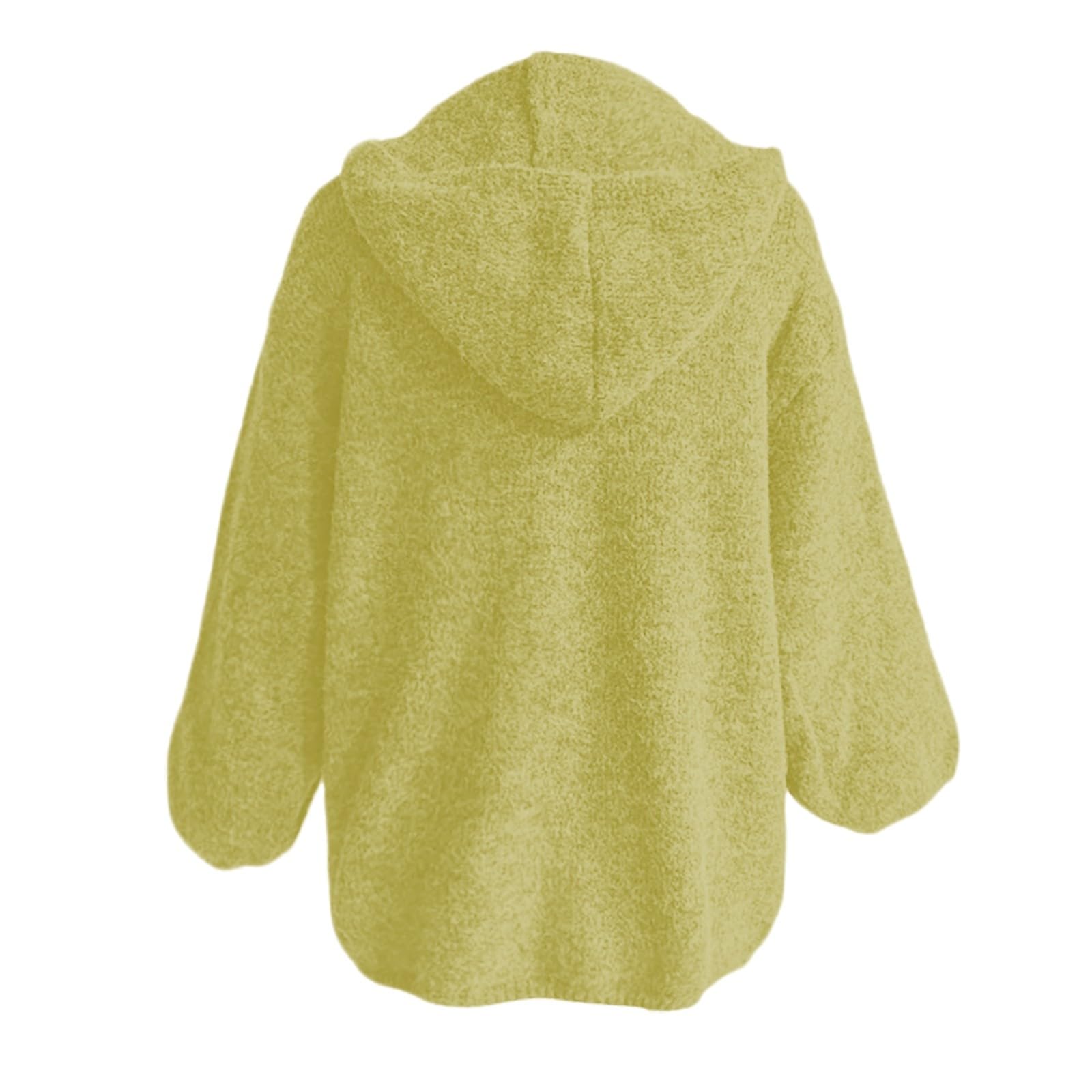 Cardigan Femme Laine, Gilet Grosse Maille Femme,Gilet d'hiver Chaud à Capuche en Disponible en Grandes Tailles
