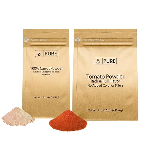 Pure Original Ingredients Paquete de zanahoria y tomate en polvo (1 libra), hojuelas de hierbas finas, cocina y más