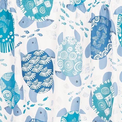 C&F Home Turtle Bay Valance Cotton Window Treatment Curtain Nautical Beach Ocean Watercolor Colorful Blue And White Trellis Blue #TOP3