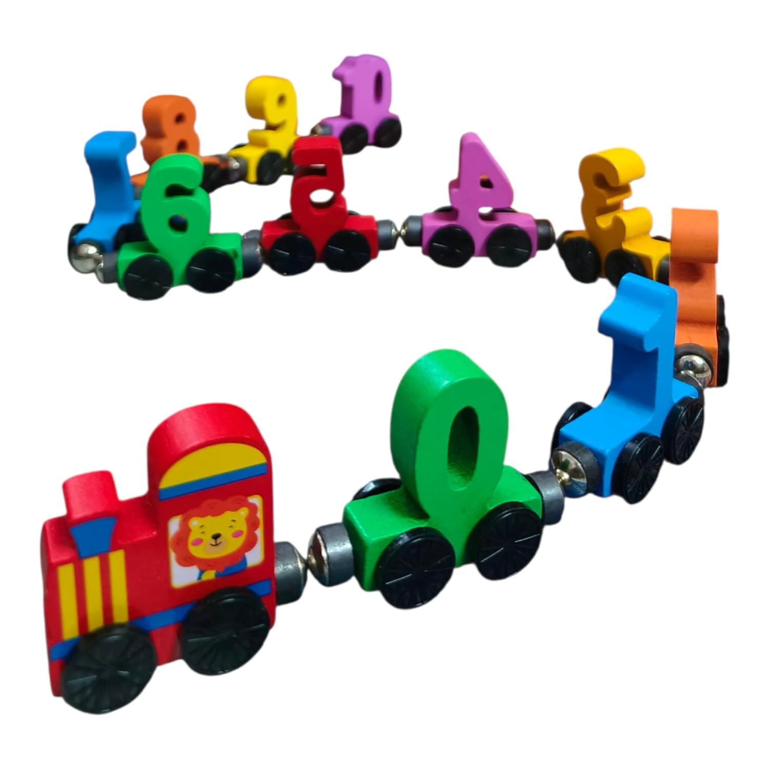 Wooden Number Train Toy (0–9) | Magnetic Train Set with Engine | Colourful Puzzle Toy for Kids.-image-34