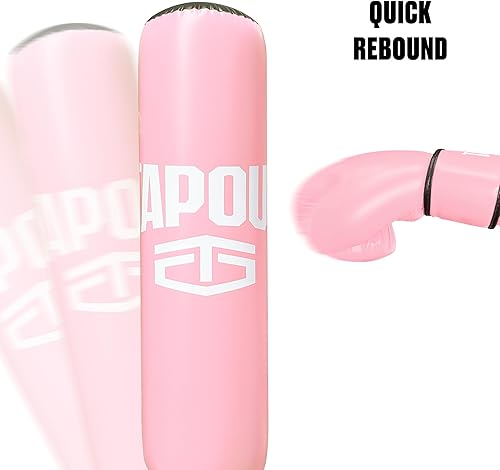 Miniatura 2 de TAPOUT Kit de boxeo azul para niños guantes de 8 onzas, saco de boxeo inflable con bomba, bolsa de transporte de malla incluida