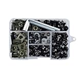 177PCS Motorcycle Fairing Bolt Kit, M5 M6 Stainless Steel Scooter Windscreen Screws Fasteners, Sportbike Metric Bolts Nut Clips Fixing Set, Universal Motorbike Accessories (Black)
