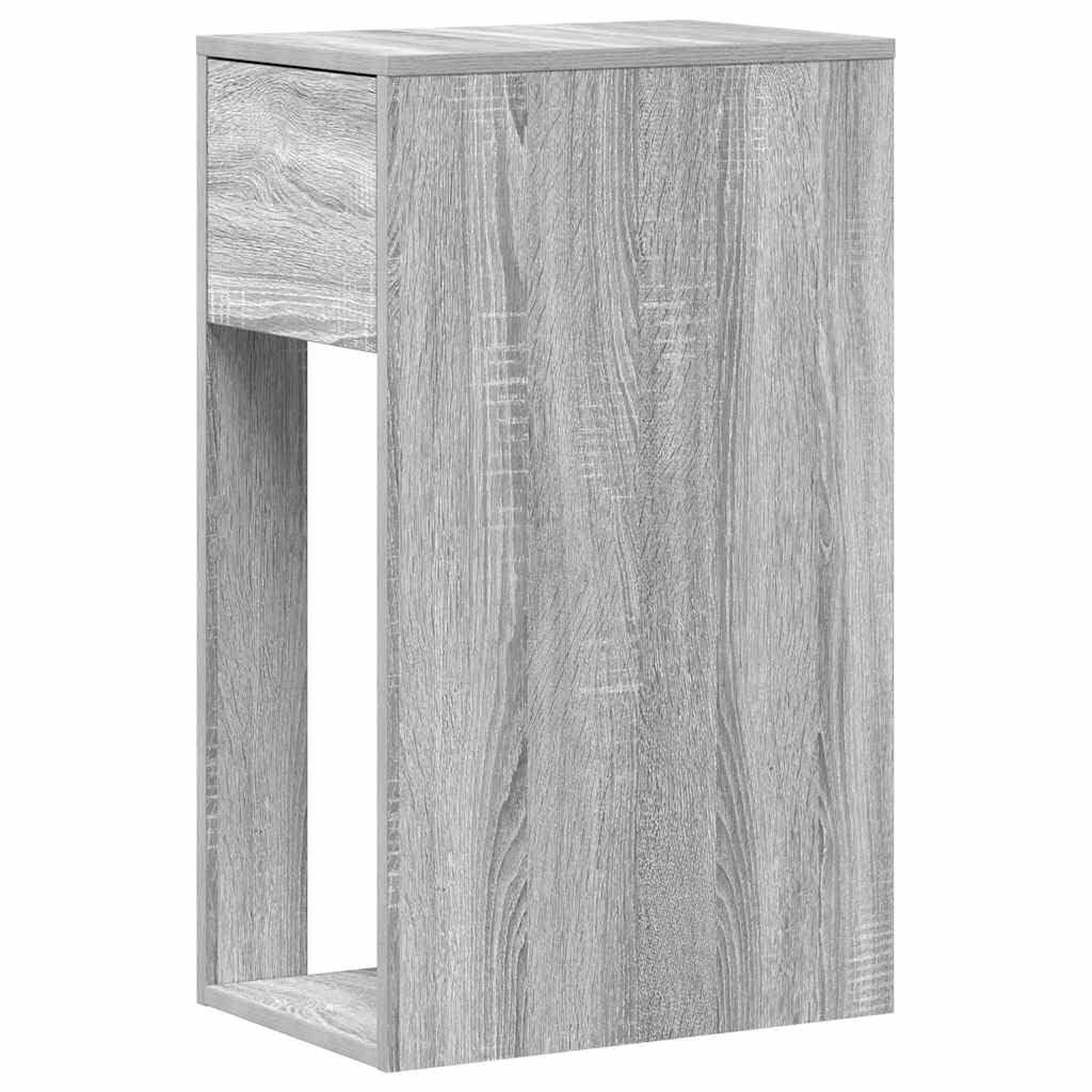 Computerschrank mit Schublade Grau Sonoma 30x44x74 cm, Büroorganisation Aufbewahrung, Holzwerkstoff Schreibtisch Beistelltisch für Heimbüro, Stauraum für Computergehäuse