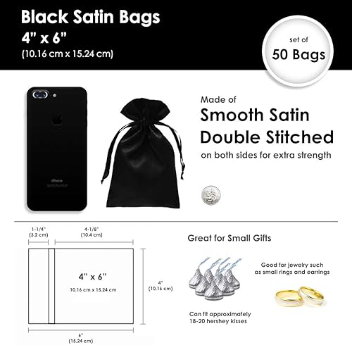 Miniatura 83 de Nuevas bolsas de satén Rosa - 5 x 8 pulgadas (paquete de 50)