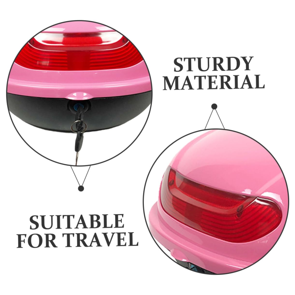 Ciieeo Bauletto Moto in Pp Rosa con Schienale, Design Rinforzato e Interno Capiente, per Viaggio e Conservazione Sicura degli Oggetti