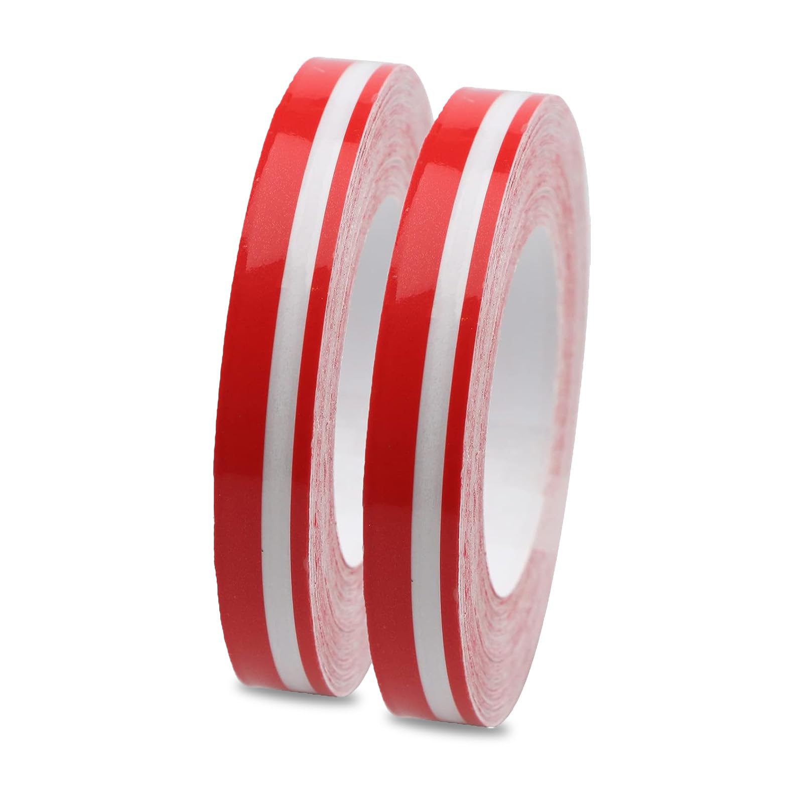 2 PCS Car Waistline Body Sticker, 32.1Ft x 0.4In Pinstripe Small Color Strip Decoration, Free Cutting Personalized DIY External Decals, Universal for Most Car Trim Accessories (Red)
