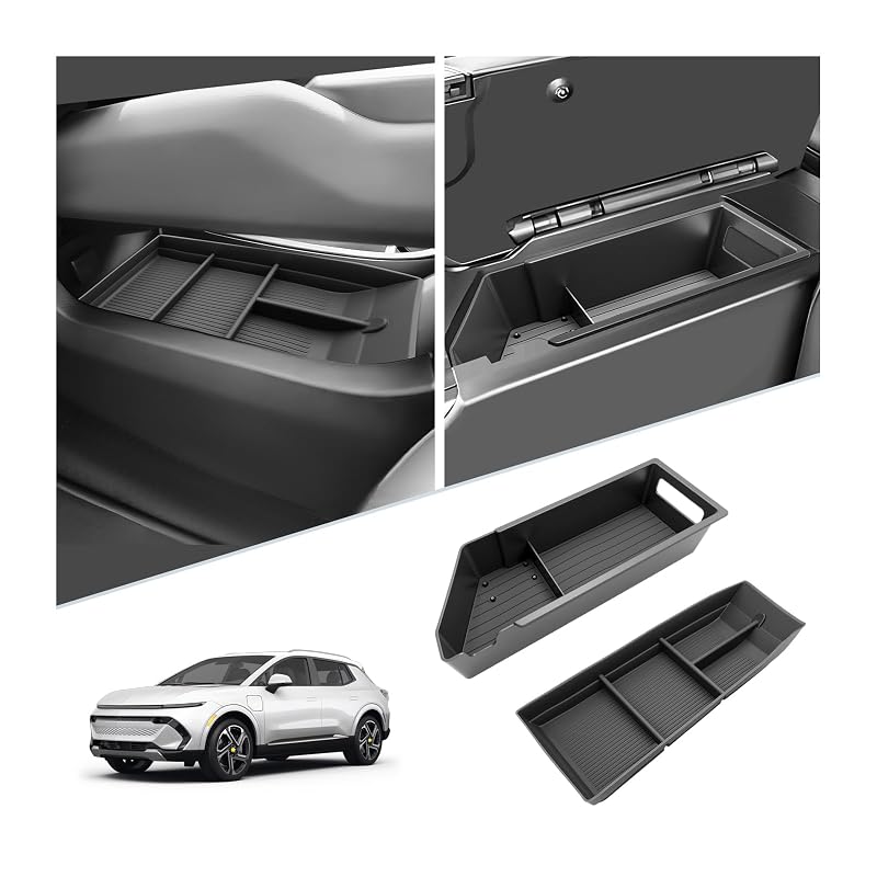 Organizador de console central e bandeja inferior SKTU para Chevy Equinox EV 2024 a 2027 LT/RS Kit com 2 peças