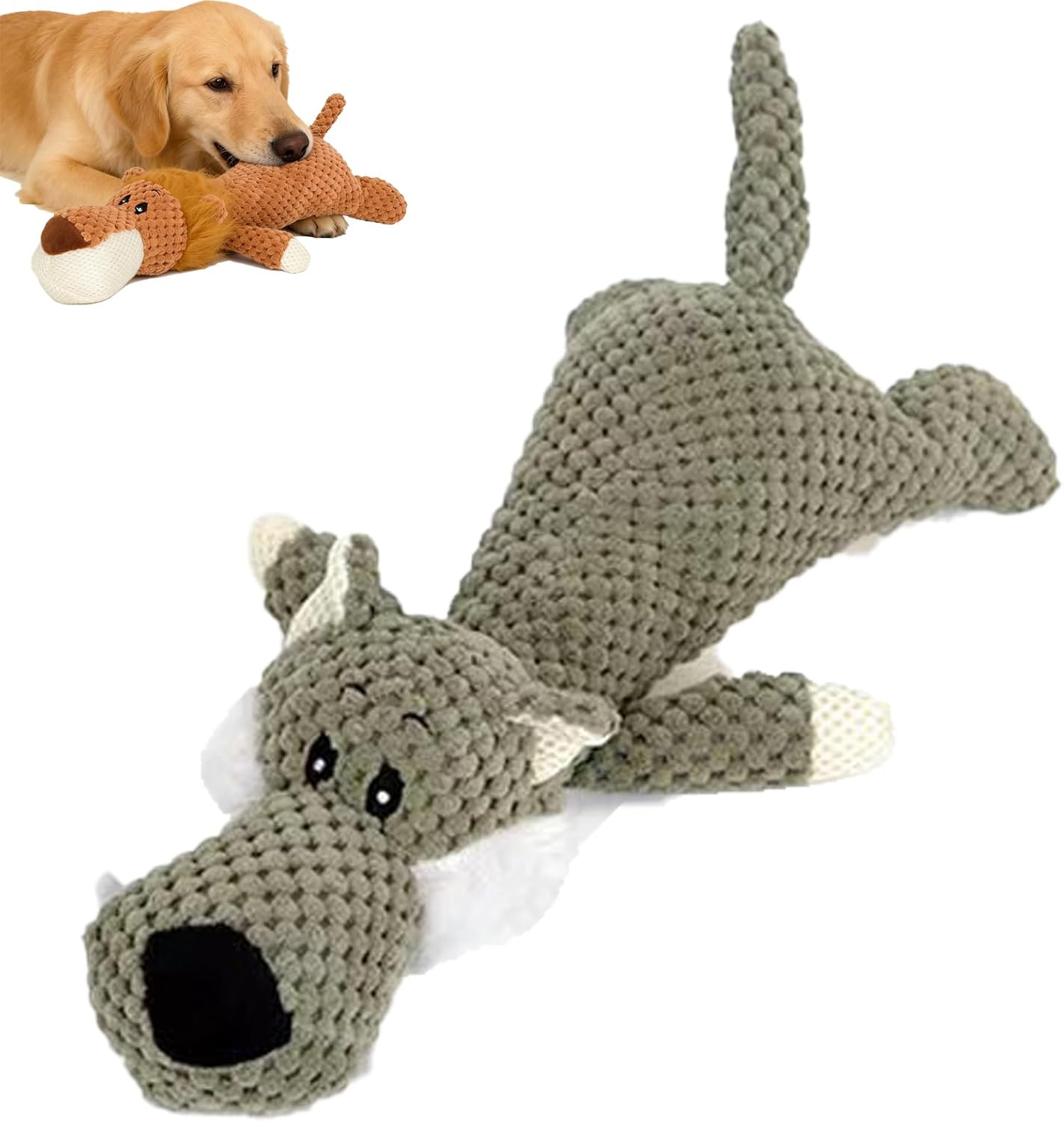 2026 New Dog Toys, Indestructible Dog Toy for Aggressive Chewer, Stuffed Toys Dogs Squeaky Durable Chew Toy for Indoor Pups Teething,E