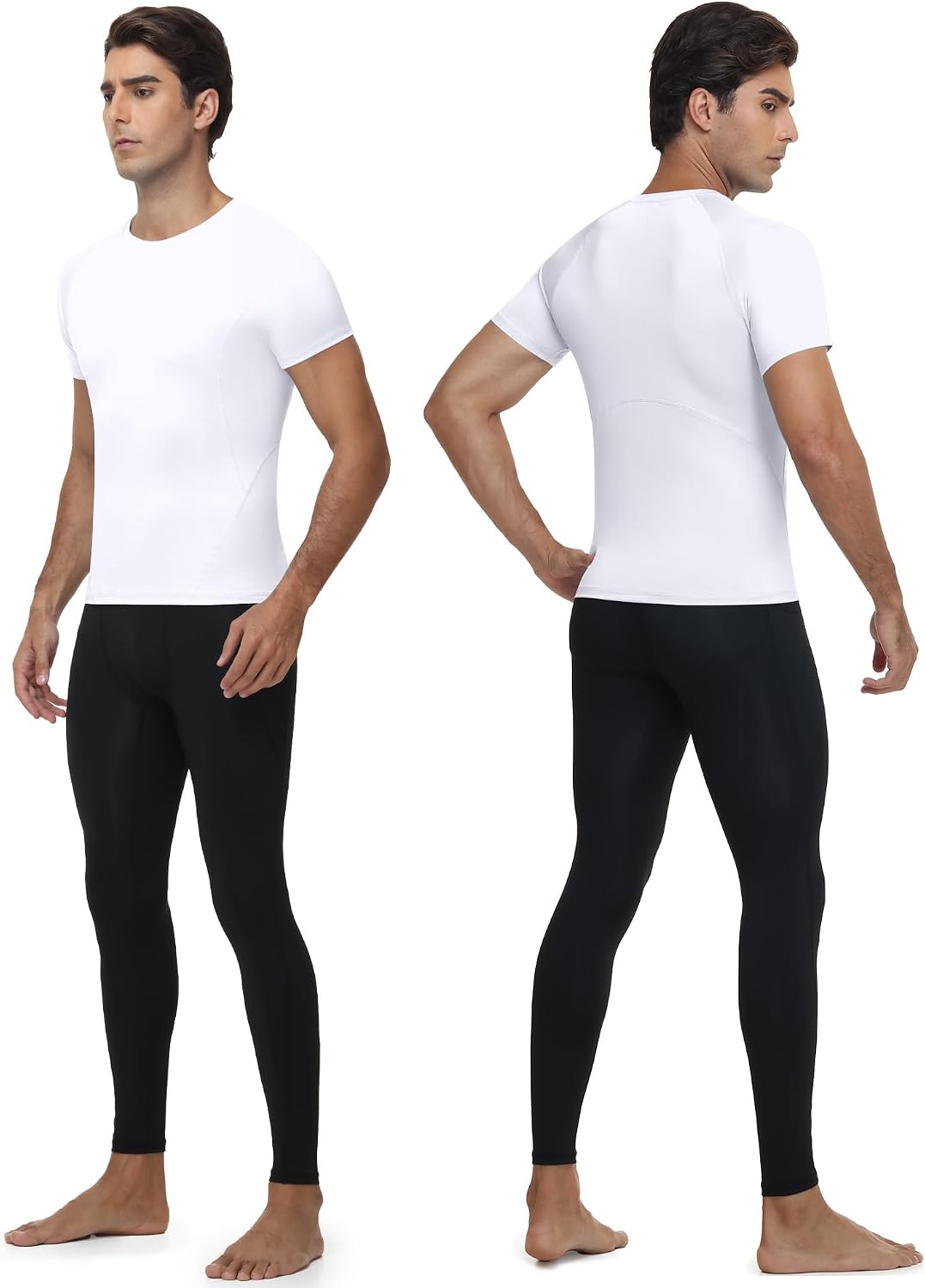 Blueleaf 2 Pack Men’s Compression Shirts Short Sleeve Cool Dry Sports Athletic Workout Undershirt Base Layer T-Shirt Tops