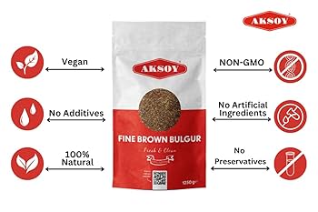 Aksoy Fine Bulgur (For Salads & Meatballs) 1.25KG | Ideal For Turkish Cuisine, Pilafs, Soups, Salads, Stuffed Dishes, And More | Natural & Versatile