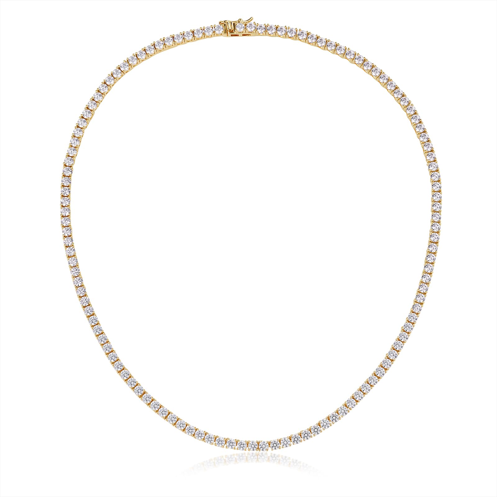 Gemsme 3.0mm Cubic Zirconia Classic Tennis Necklaces for Women |16-24 Inche