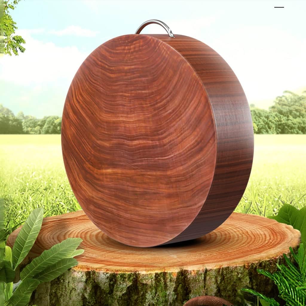 Wood Butcher Choing Board for Kitchen with Handles Round Heavy Duty Cutting Board with Handles for Meat Vegetables,50Cm/19.6In(36Cm/14.1In-39X5Cm)