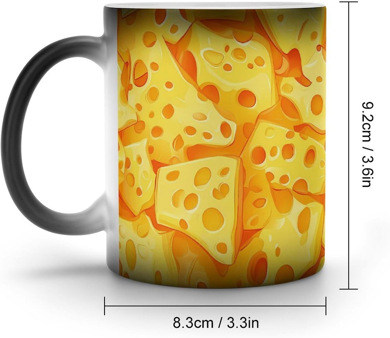 Stacked Cheese Cubes Color Changing Mug Heated Ceramic Cup Heat Sensitive Coffee Mug Fun Gift