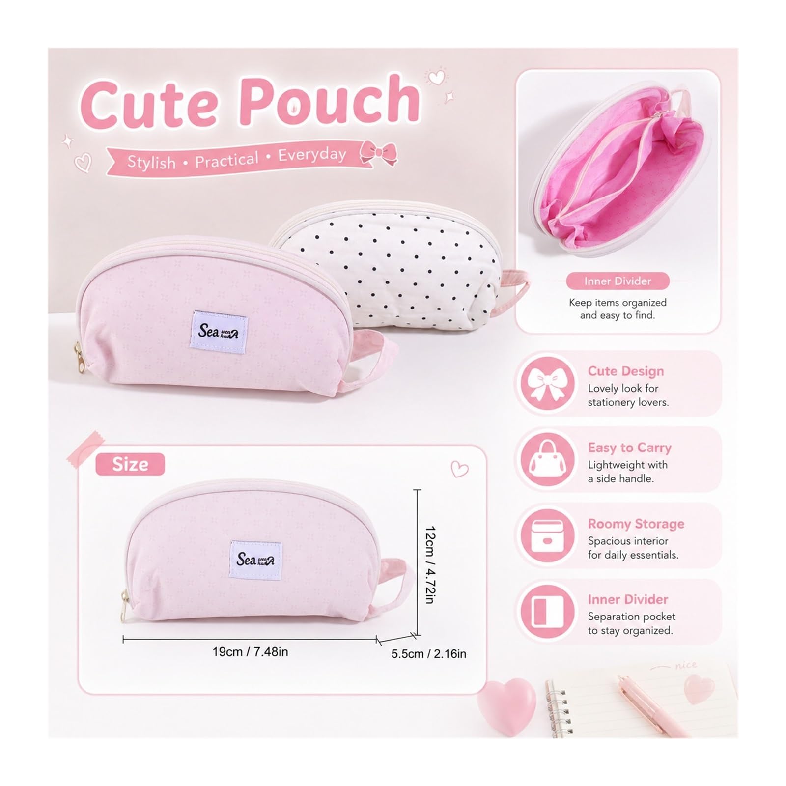 Astuccio a pois pastello for adolescenti