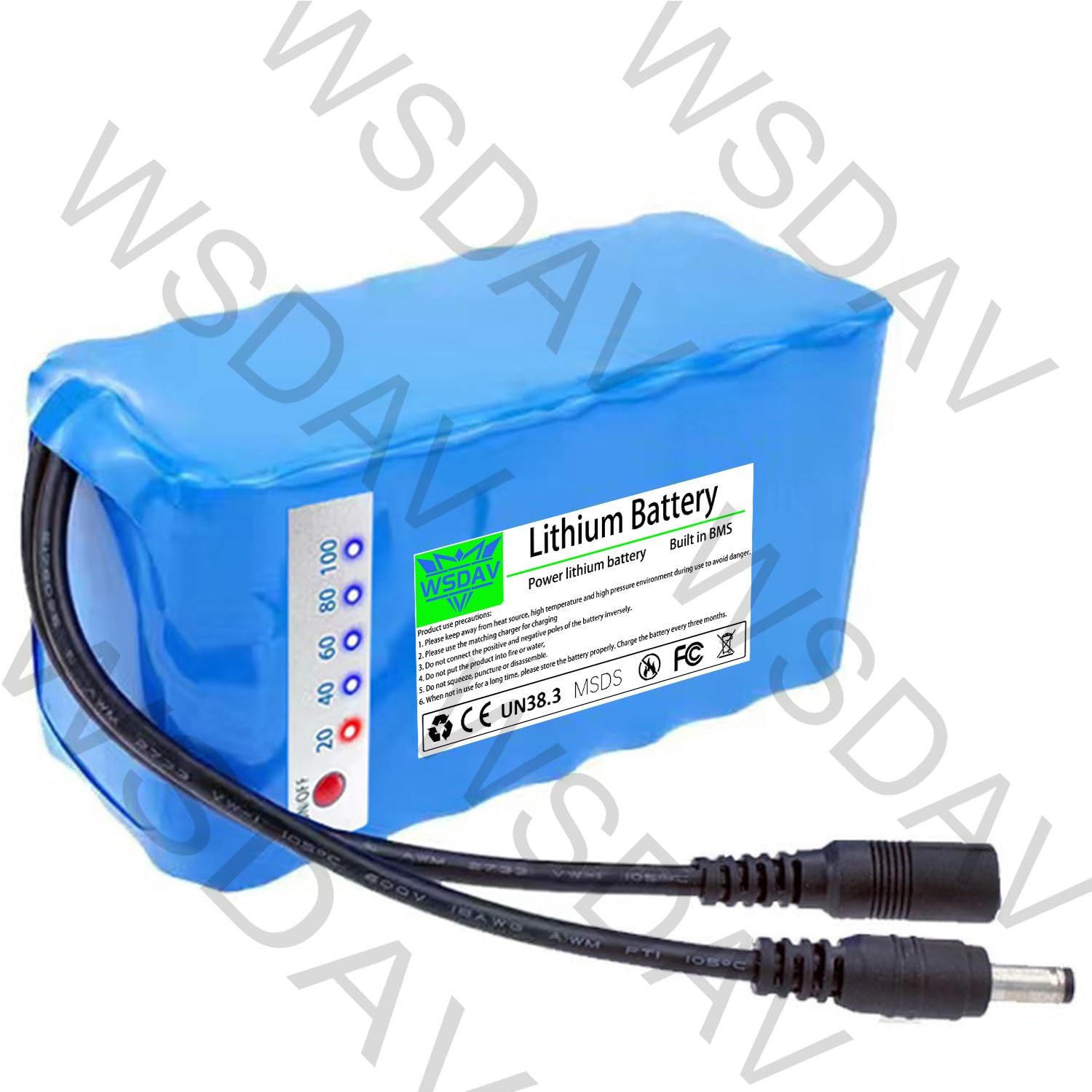 Batería Recargable de Litio de 12 voltios CC 12V 10Ah 12Ah 15Ah 18Ah 20Ah Batería de Repuesto con Cargador,12v20ah