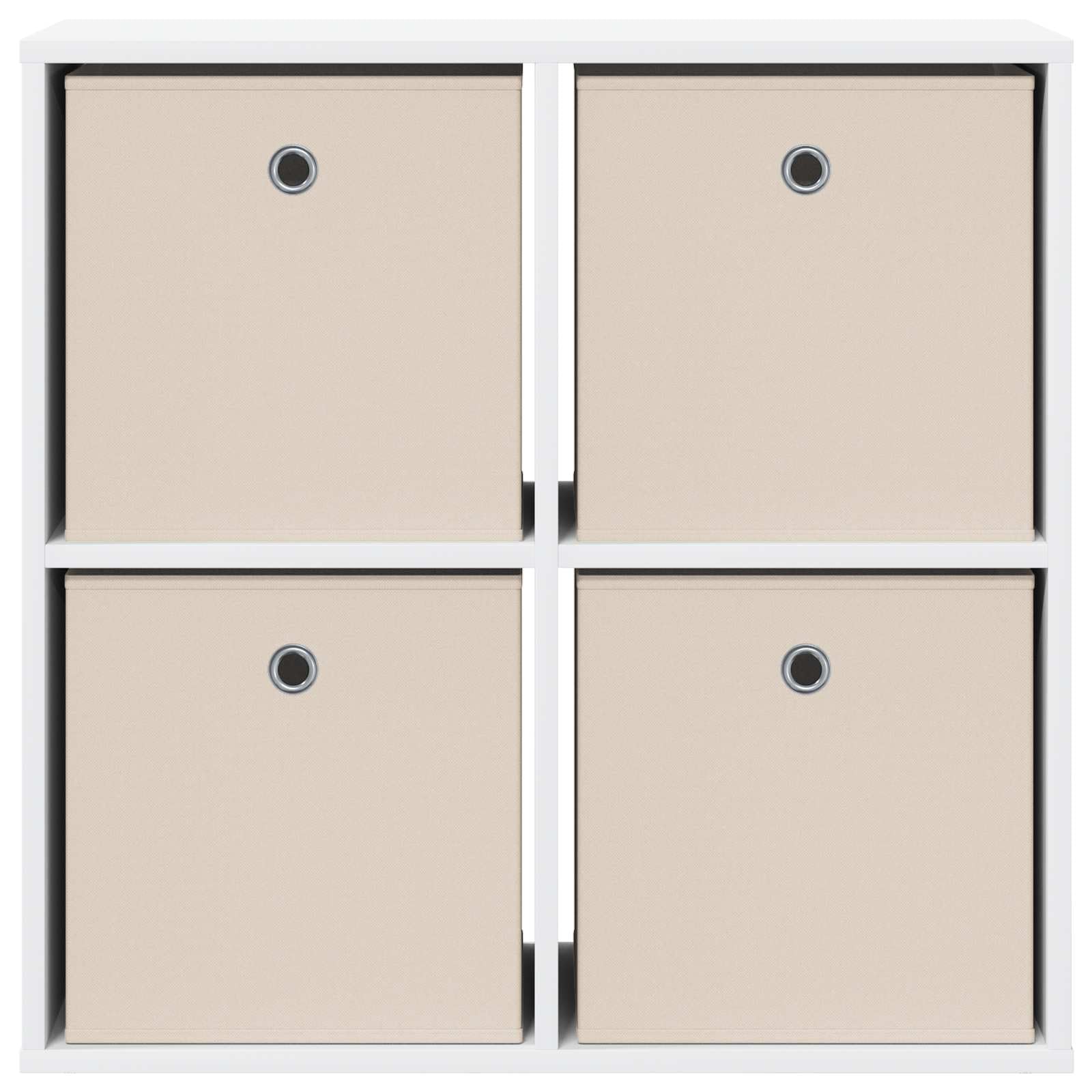 Credenza bianca 68,5 x 32 x 67 cm con 4 cassetti, per soggiorno, sala da pranzo, ufficio, moderna, salvaspazio, scaffale, organizer