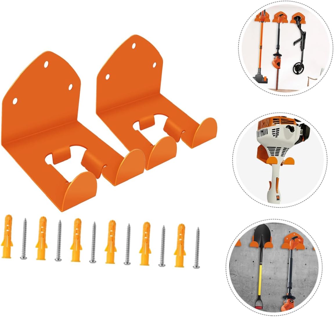 2pcs Heavy Duty Tool Hooks for Garage Storage Wall-Mounted Lawn Mower Hangers for Organizing Garden Equipment and Maximizing Space