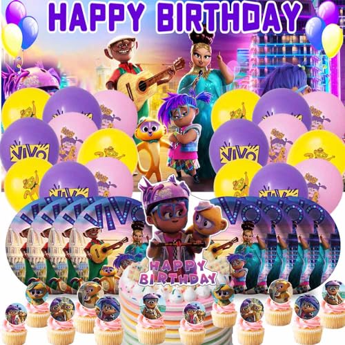 Vivo Movie Monkey Party Decorations Supplies Birthday Cake Topper Balloons Backdrop Banner