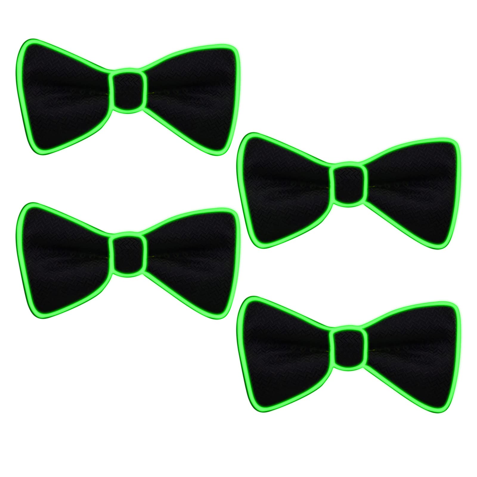 YUANZ 4 Pajarita LED Light Up Pajarita LED Pajarita Ajustable Light Up Pajarita, Novedad Pajarita Party Glowing LED Tie (Verde)