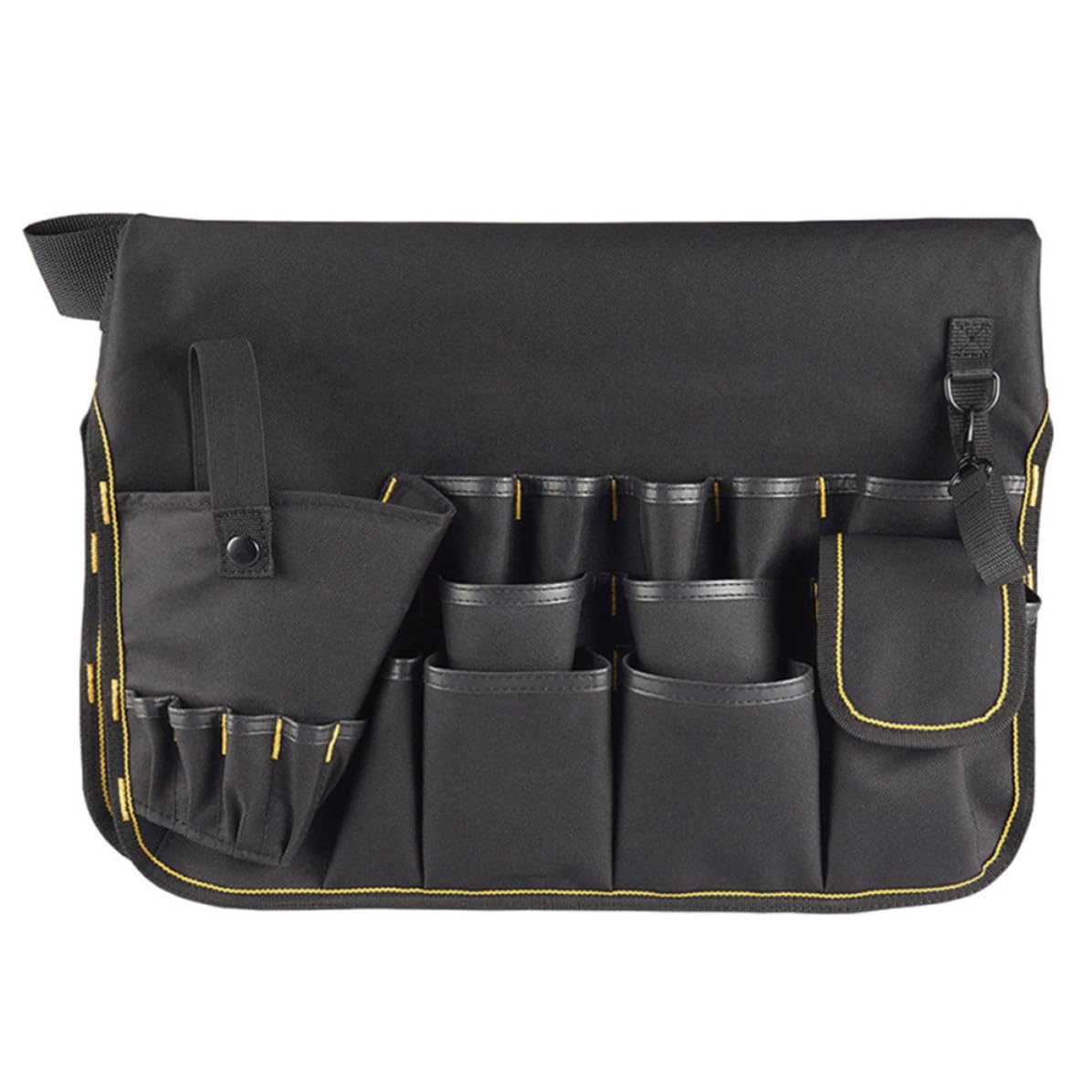 Garneck Borsa Porta Attrezzi da Giardino Oxford Nero con Tasche Multiple e Design Multi-scomparti per Organizzazione e Trasporto Facile degli Utensili
