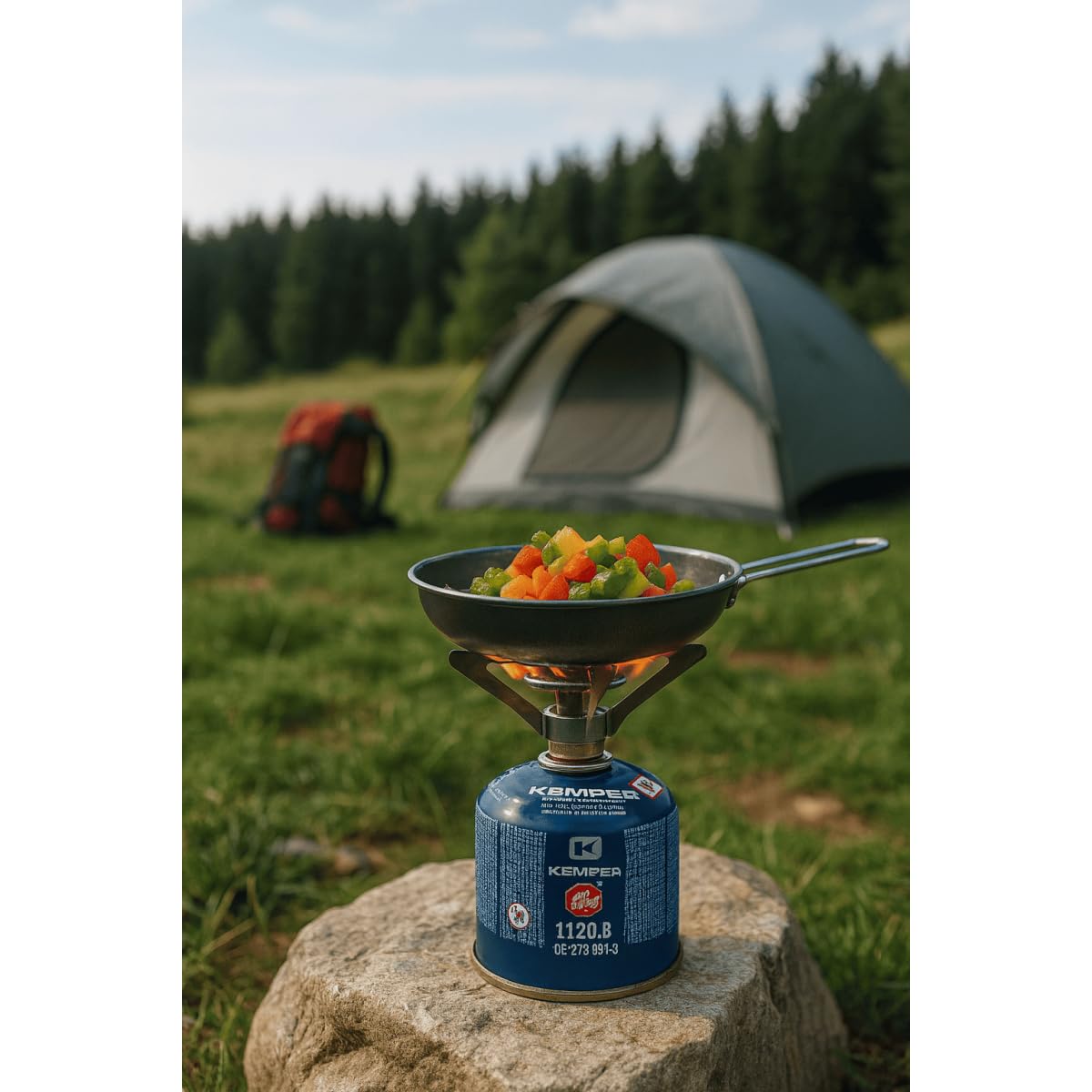KEMPER - Lot de 8 Cartouches de Gaz 190g – Modèle 200 – Butane Universel avec Système Sécurité STOP GAZ pour Réchaud, Lampe de Camping & Lampe à Souder