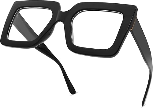 Miniatura 2 de Pro Acme Gafas de bloqueo de luz azul, marcos cuadrados grandes, anteojos falsos para mujer