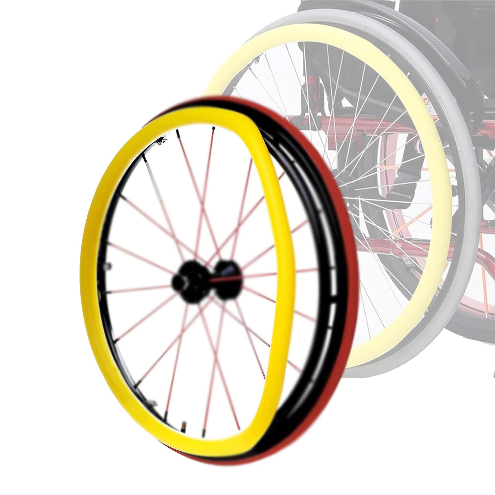 Funda para Silla de Ruedas Deportiva con Rueda Trasera de 24 Pulgadas, Antideslizante y Resistente al Desgaste, Accesorios para empuñaduras de Rueda Trasera, selección Multicolor (