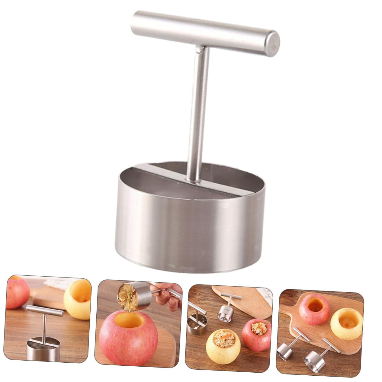 Descorazonador de Frutas Diseño Afilado y Fácil de Usar de Acero Inoxidable 304 para Manzanas Herramienta Adecuado para Cocina y Preparación de Frutas