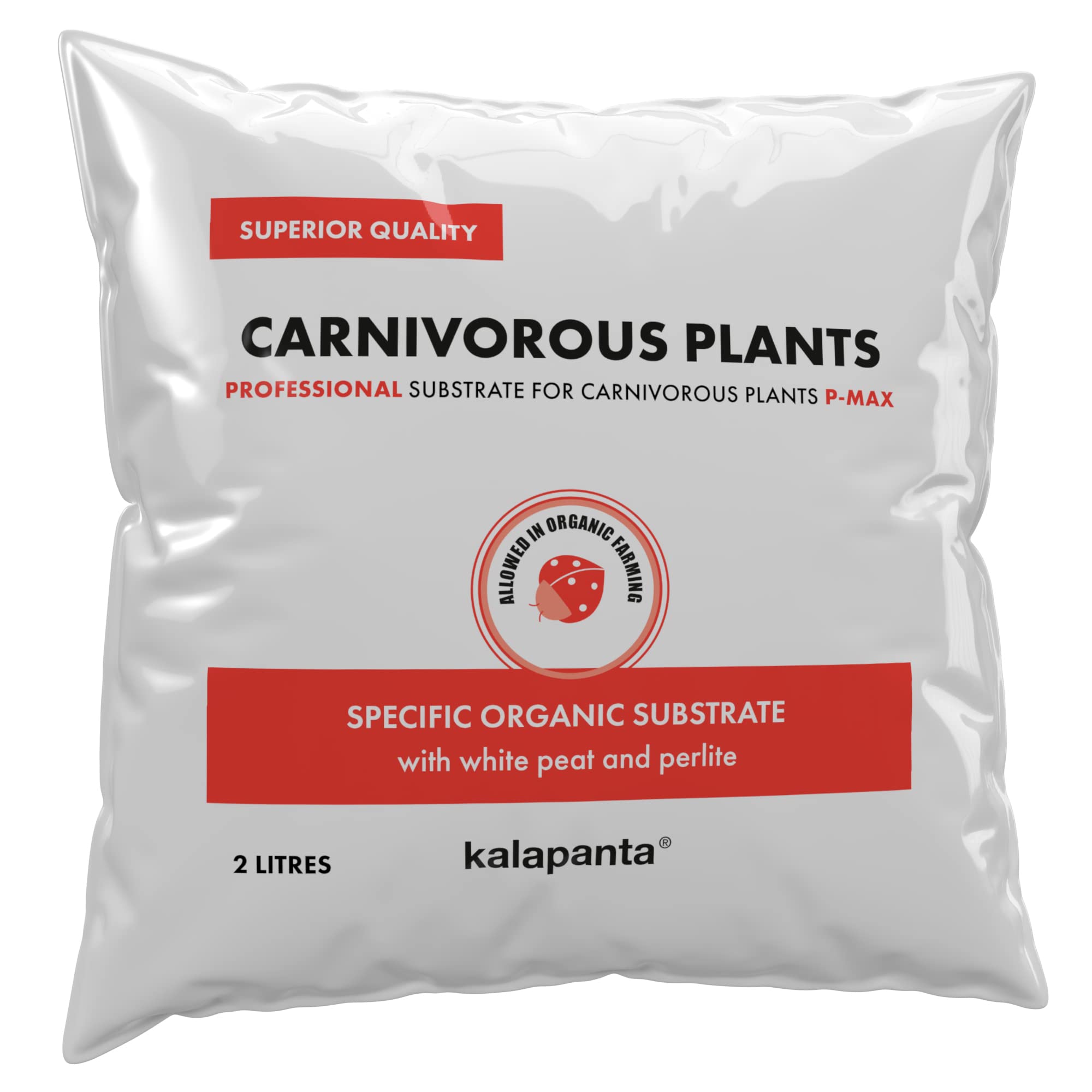 Ziemia doniczkowa dla roślin mięsożernych: Drosera, Sarracenia, Nephenthes. Profesjonalna jakość. Organiczny, 2 litry.