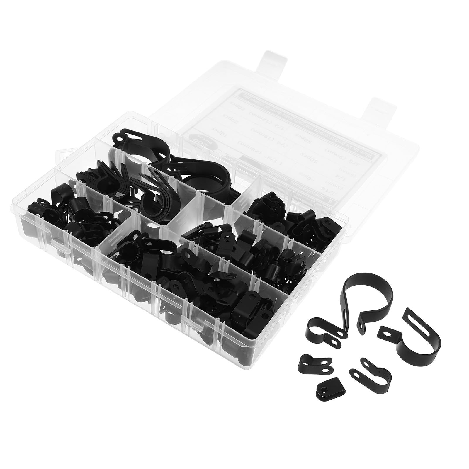 Abrazaderas de nylon tipo P SKISUNO negras de alta resistencia con protección para cables