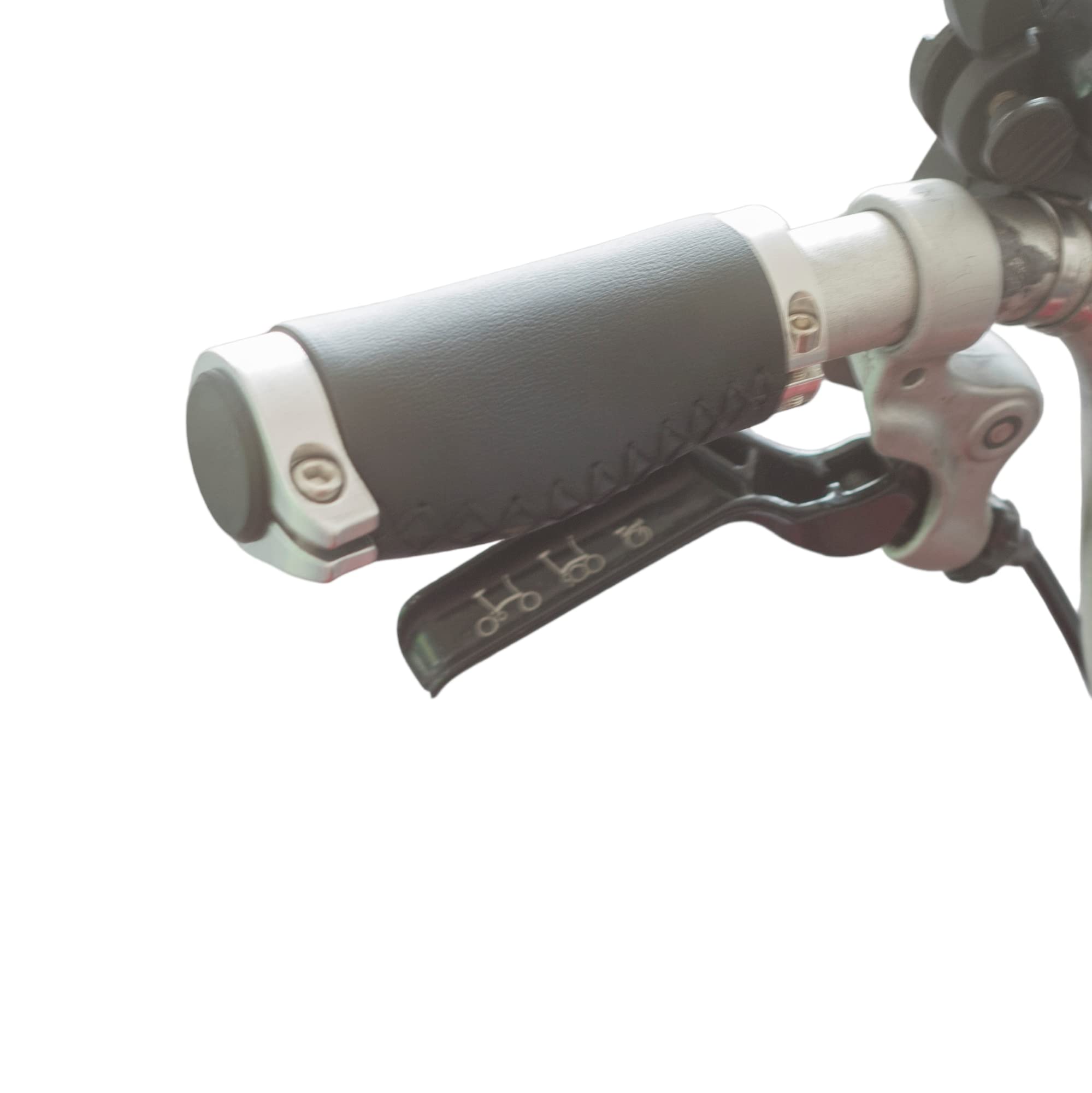 Short Ergonomic Grips for BROMPTON Eco Leather M type BLACK - Image 2