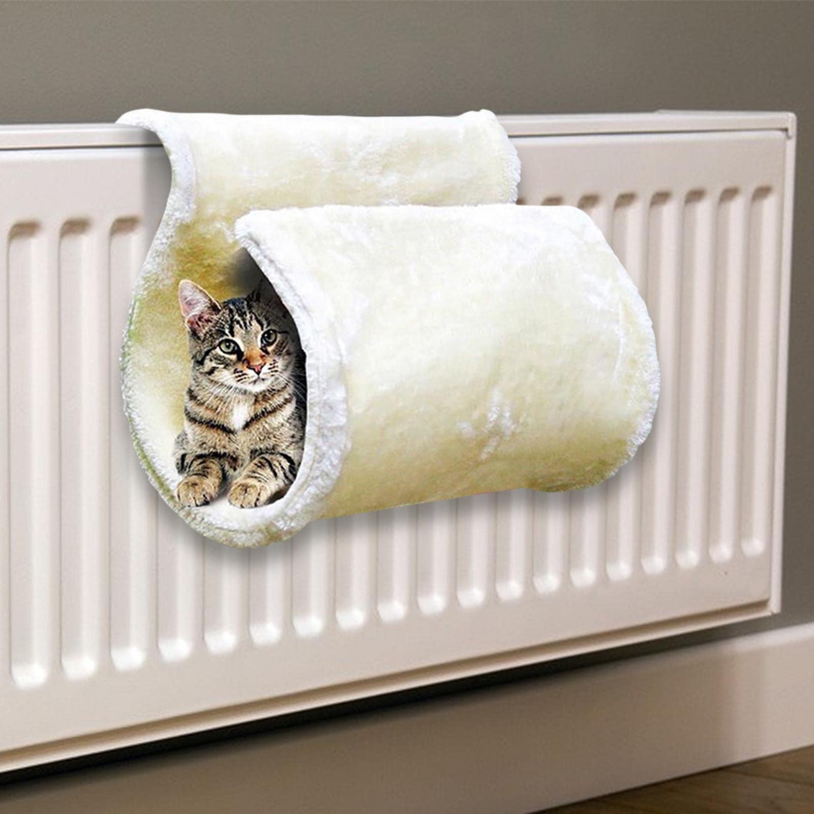 Hamac Pour Chat Confortable Radiateur, Facile à Nettoyer Blanc, Laine D'agneau Lit Suspendu, Tous Radiateurs Courants, 45×30cm