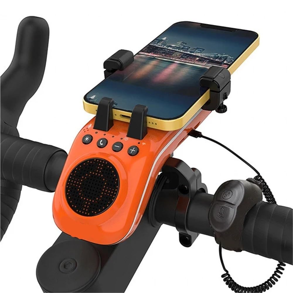 10 w 1 Lampa rowerowa 5000mAh Akumulatorowa lampa przednia Uchwyt na telefon rowerowy z głośnikiem Bluetooth Akcesoria do dzwonka rowerowego(Green)