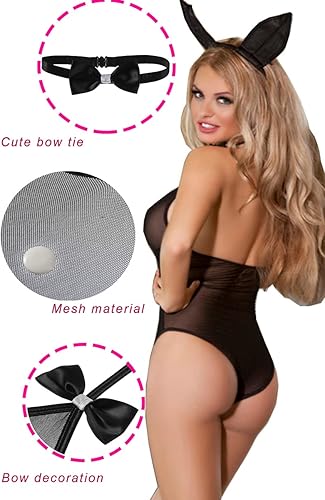 Miniatura 4 de Sunspice Disfraz de conejo de Pascua, disfraz sexy de conejito para mujer, body de conejo, lencería para cosplay
