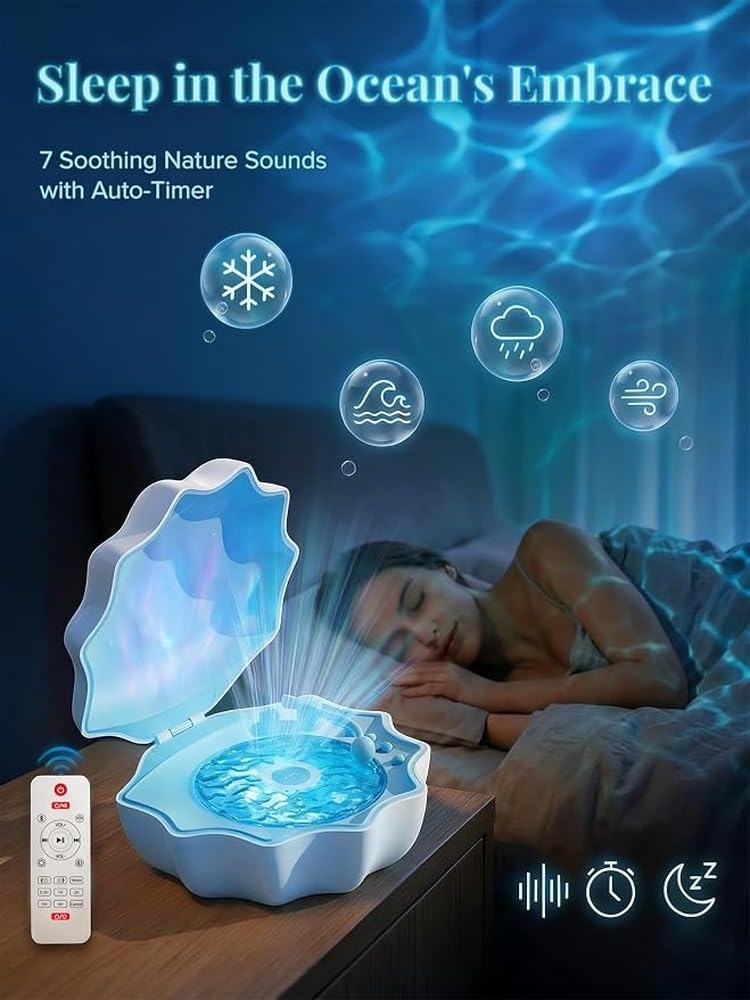 Proyector Shell Light Efecto Onda de Agua Dormitorio