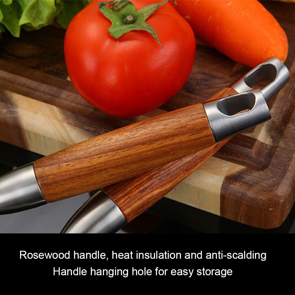 4pcs/set 304 Winte de cocina de acero inoxidable y palo de rosa, utensilios de cocina ergonómica, duradera y amigable con el medio ambiente, incluye cuchara de gachas, espátula,