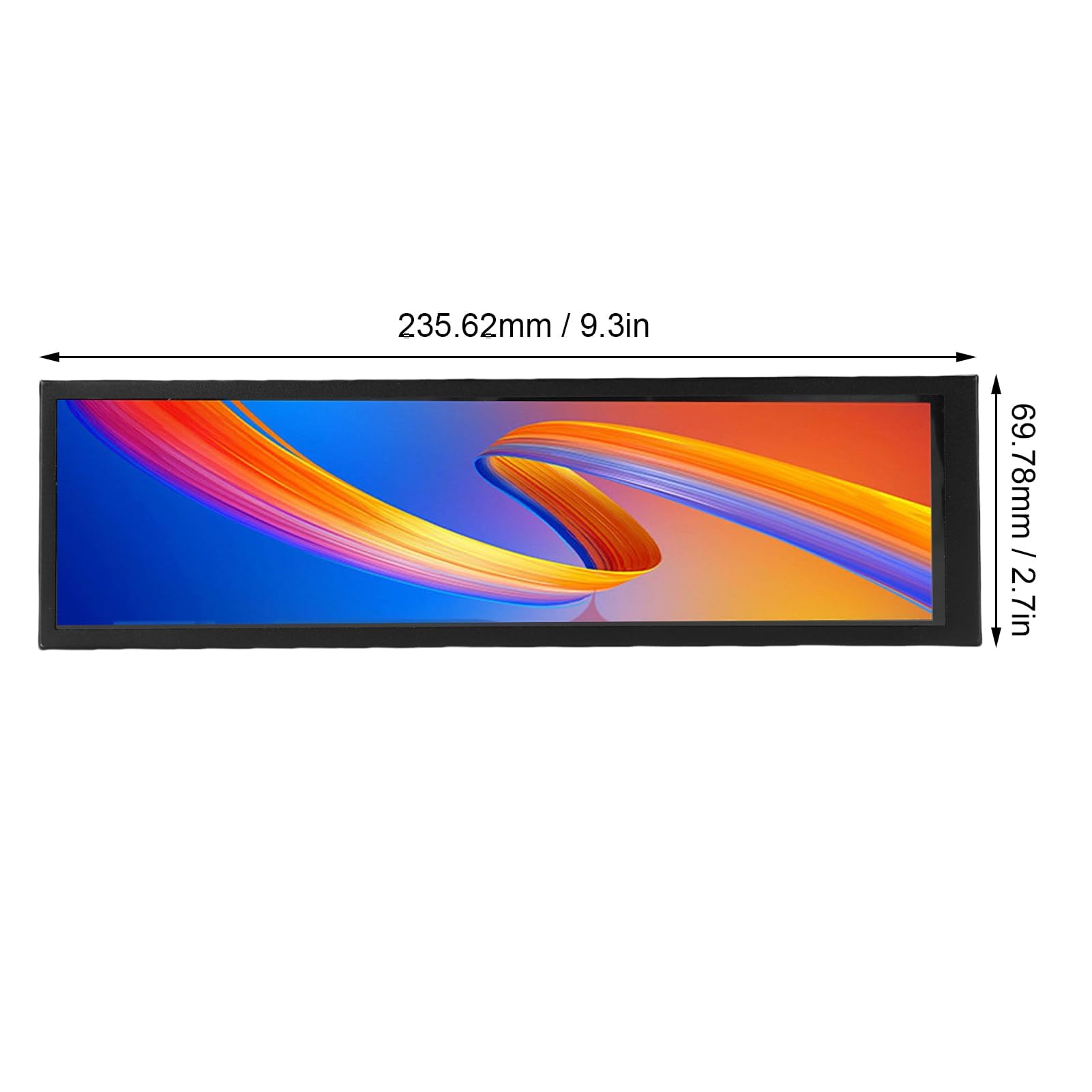 Monitor Secondario 8.8 Pollici 1920x480 IPS 178 Gradi Touch Capacitivo, Schermo Esteso USB-C per Statistiche PC in Gioco e Dashboard Twitch, Scocca in Lega di Alluminio 60Hz per Streamer e Sim Racer